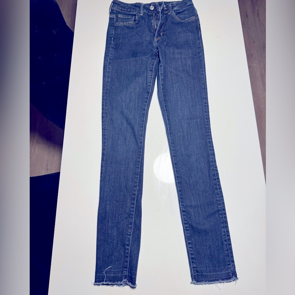 Blue Skinny Jeans with Seam Detailing